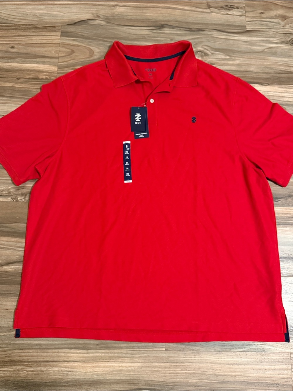 IZOD Advantage Performance Polo Shirt Mens 2XL Red Stretch Golf Casual NWT